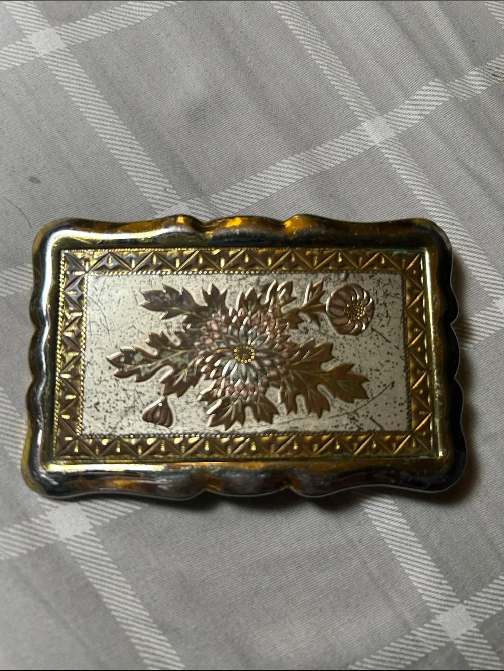 Rockmount Decorative Gold and Bronze Floral Belt Buckle